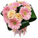 букет из кремовых роз и розовых гербер. Омск